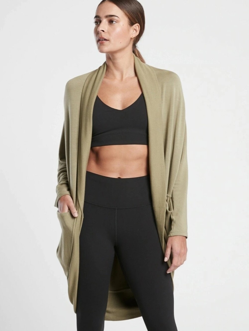 Athleta Open-Front Olive Cardigan Sweater Size 3x/4x